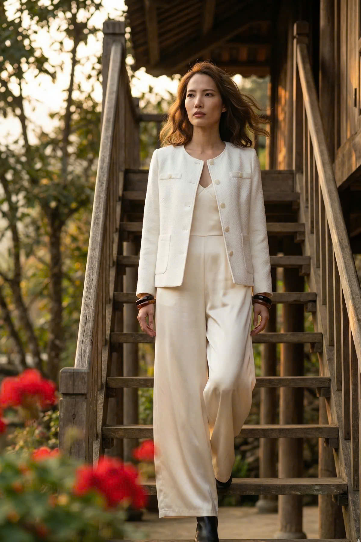 Áo Khoác Jacket Tweed Trắng Hà Giang Top187 thời trang thiết kế Hity