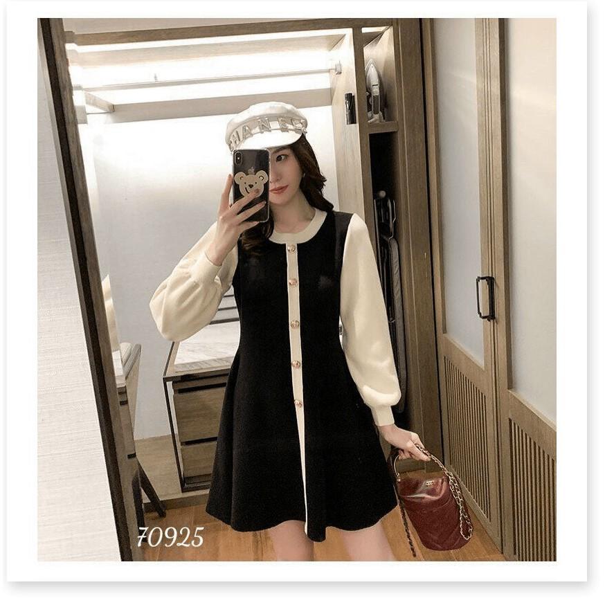 ĐẦM XÒE LỤA BI CÓ NÚT CÀI CỰC XINH THỜI TRANG MỚI KINGSHOP79