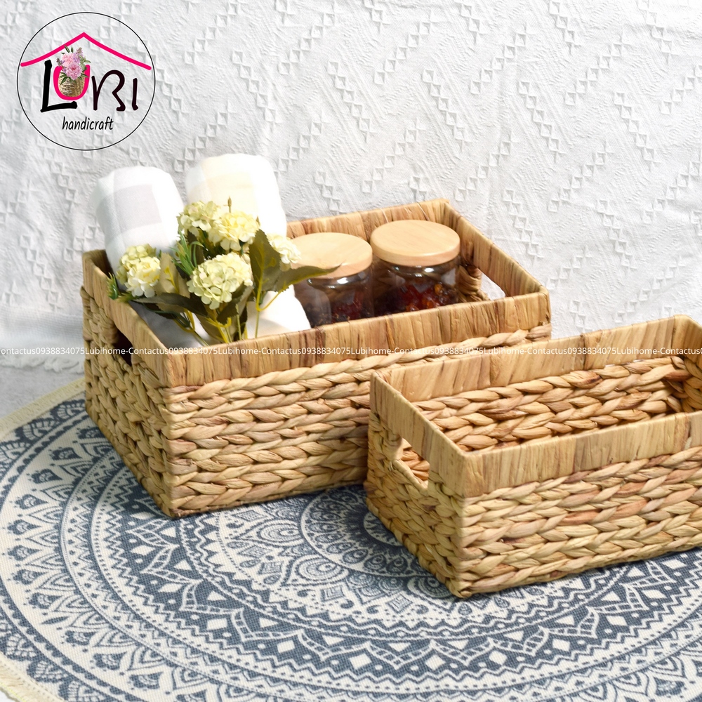 Lubihandicraft - Sọt đựng đồ đan lục bình miệng bo đôi - đơn giản, xinh xắn