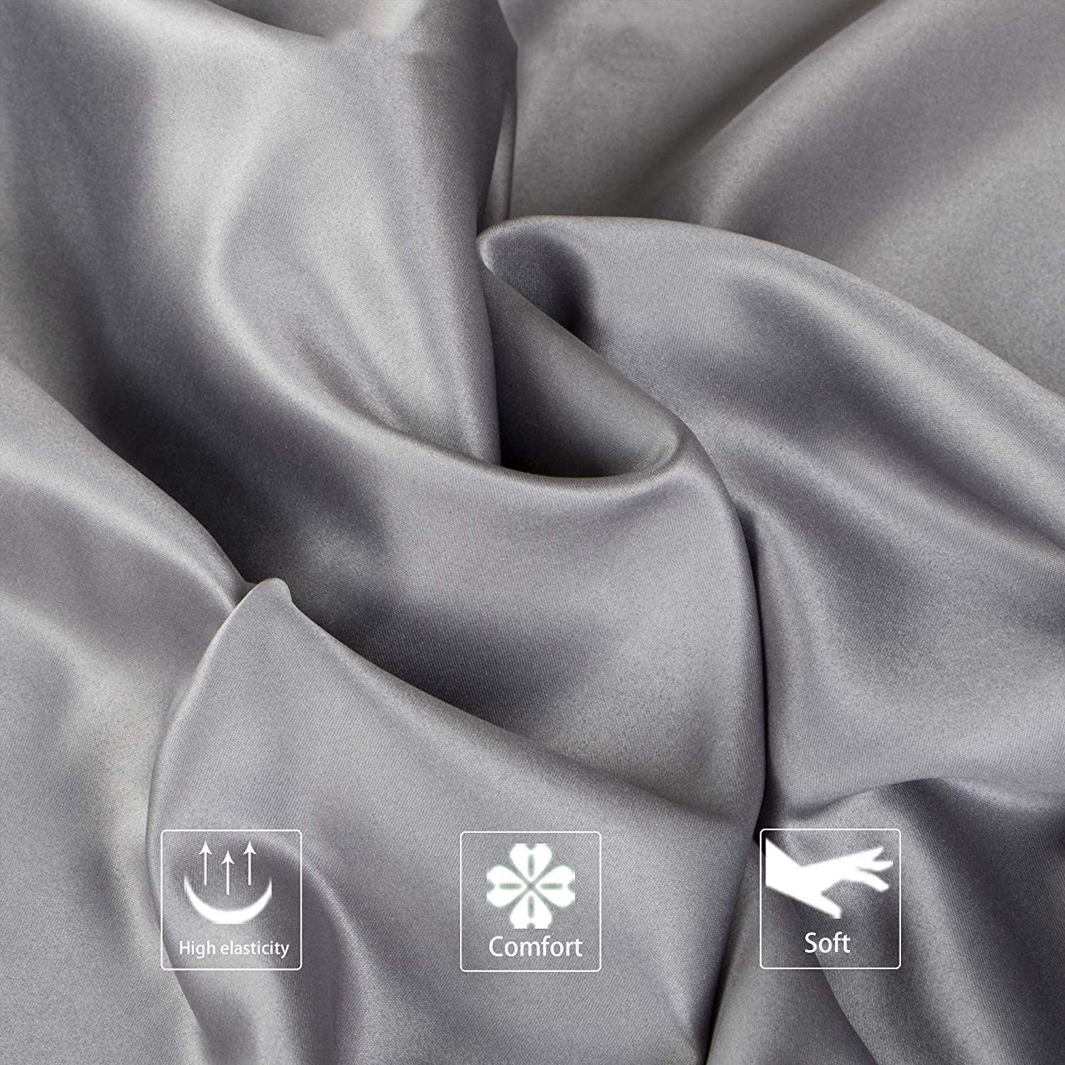 Cặp Vỏ Gối Lụa Cao cấp A – 50x70cm hoặc 60x80cm – mềm mịn mát lạnh – Xám – 50x70cm