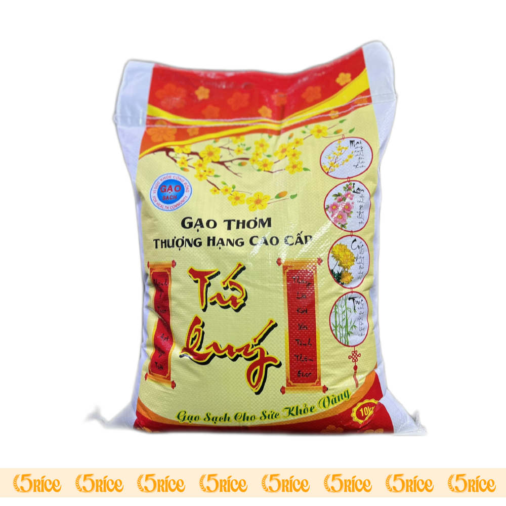 Gạo thơm thượng hạng Tứ Quý - Túi 20kg - Gạo thượng hạng thơm dẻo, đậm vị  5RICE