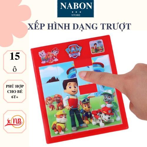 Xếp Hình Dạng Trượt 15 Ô Nhân Vật Hoạt Hình Cho Bé