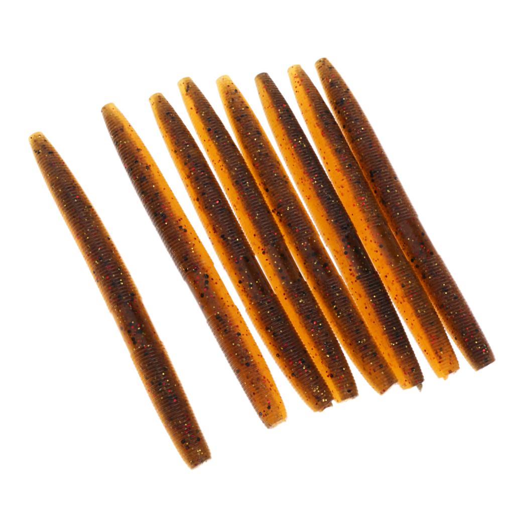 8pcs Fishing Worms Soft Bionic Baits Fishing Lures for Bass Trout 3#