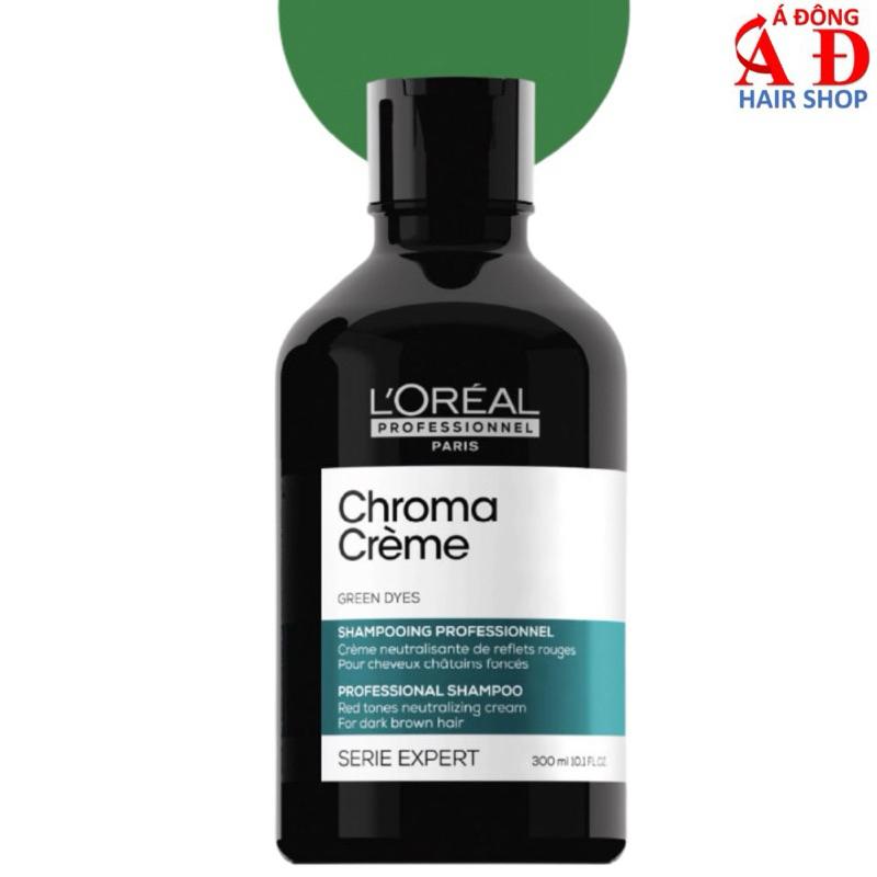 Dầu Gội Khử Ánh Sắc Đỏ, Giữ Màu Xanh Green L'Oreal Pro Chroma Creme Spain cho tóc nhuộm nâu lạnh