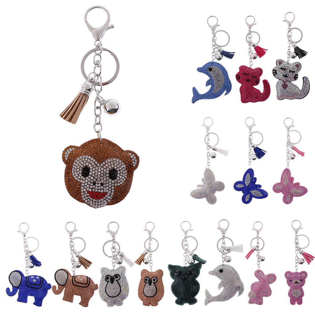 Crystal Rhinestone Charm Keychain Animal Keyring Car Key Chain Handbag Pendant
