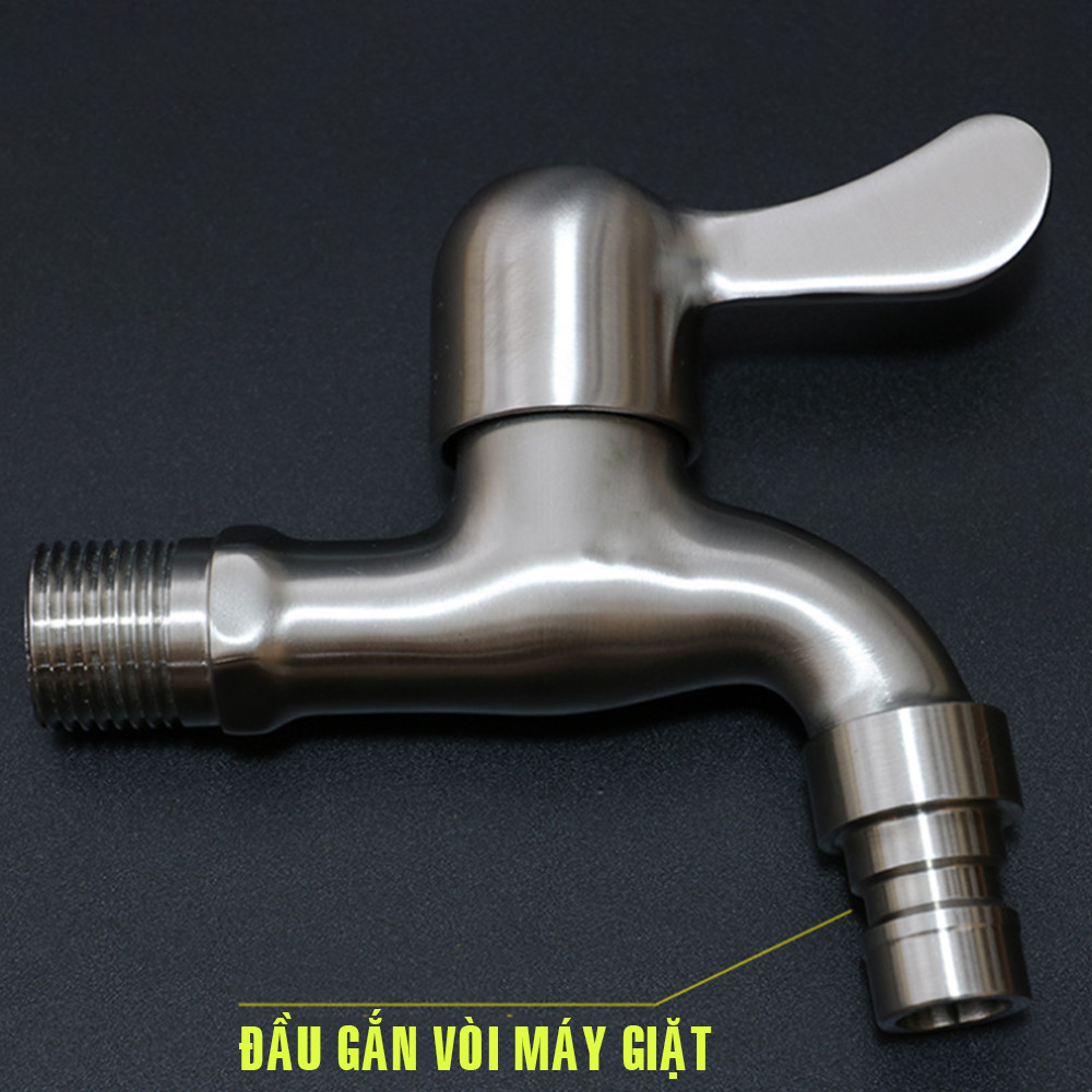 Vòi nước máy giặt KAMA INOX SUS304 - Vòi hồ nước ban công, sân vườn - Hàng chính hãng