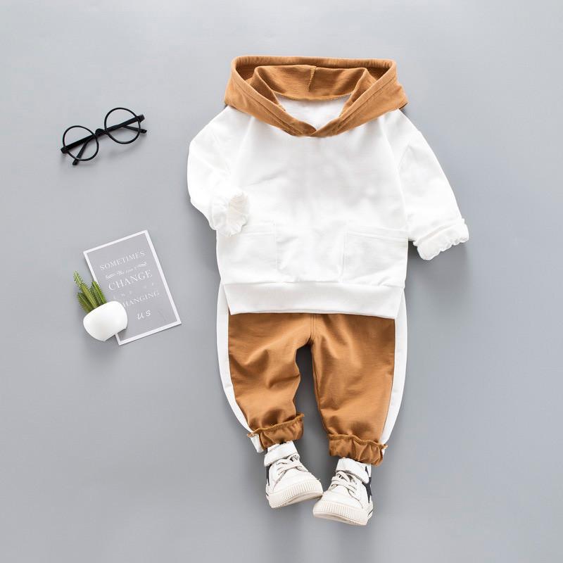 Bộ Quần Áo Bé Trai Cotton Nguyên Chất Áo Len Thu Đông Phù Hợp Với Bé Trai In Chữ Cái Mũ Trùm Đầu Quần Áo Thể Thao Cho Bé 2 phù Hợp Với