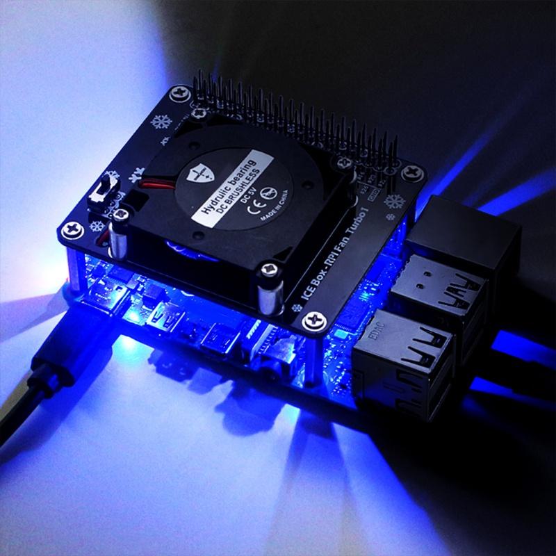 Mô Đun Quạt Tản Nhiệt Gpio Mở Rộng Có Đèn Led Cho Raspberry Pi3B / 3b + / 4b