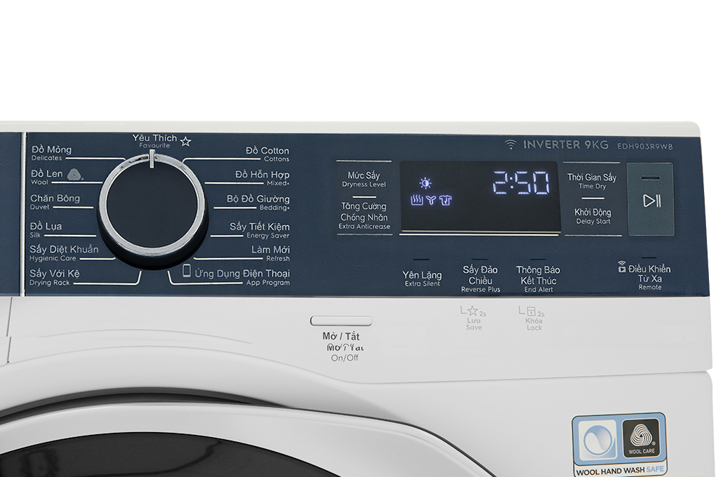 Máy sấy Electrolux 9kg EDH903R9WB - Hàng chính hãng - Giao HCM và 1 số tỉnh thành