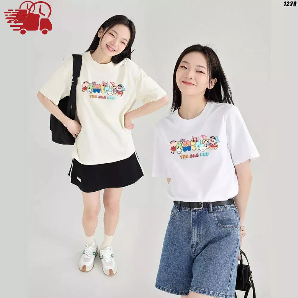 Áo thun tay lỡ nam nữ áo phông trơn unisex in hình cậu bé bút chì Shin Chan vui nhộn