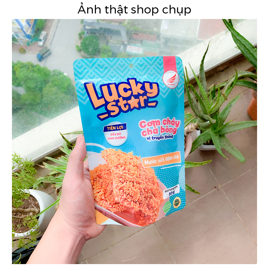Cơm cháy chà bông truyền thống Lucky Star gói 50g đồ ăn vặt dinh dưỡng Việt Nam đậm vị thơm ngon đảm bảo ATTP