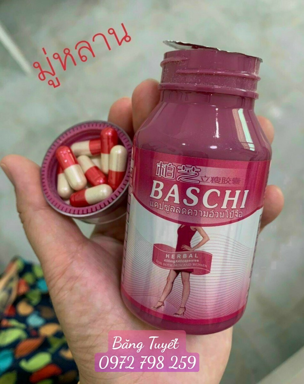 VIÊN UỐNG GIẢM CÂN BASCHI HỒNG 40 VIÊN CHUẨN HÀNG THÁI LAN