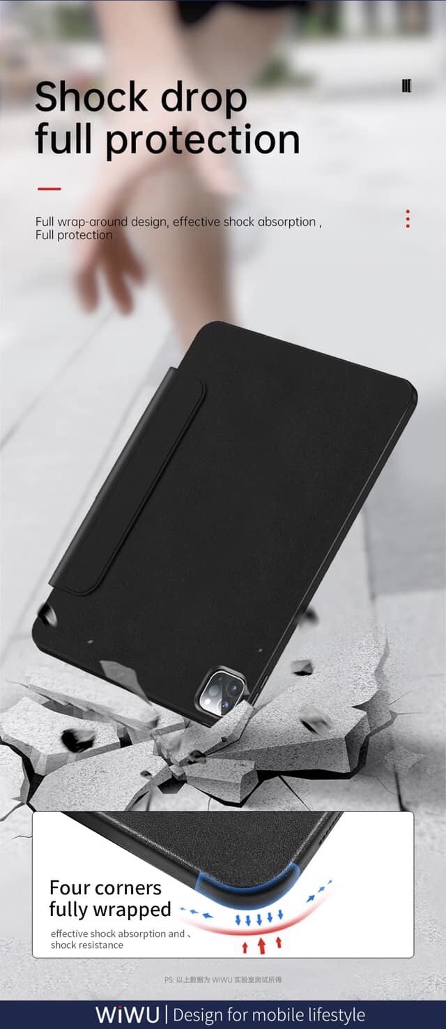 Bao Da WiWU Detachable Magnetic Case Cho iPad Pro 11 inch / Air 4 5 10.9 inch Tích Hợp Smart Cover Có Thể Đóng Tắt Mở Màn Hình - Hàng Chính Hãng