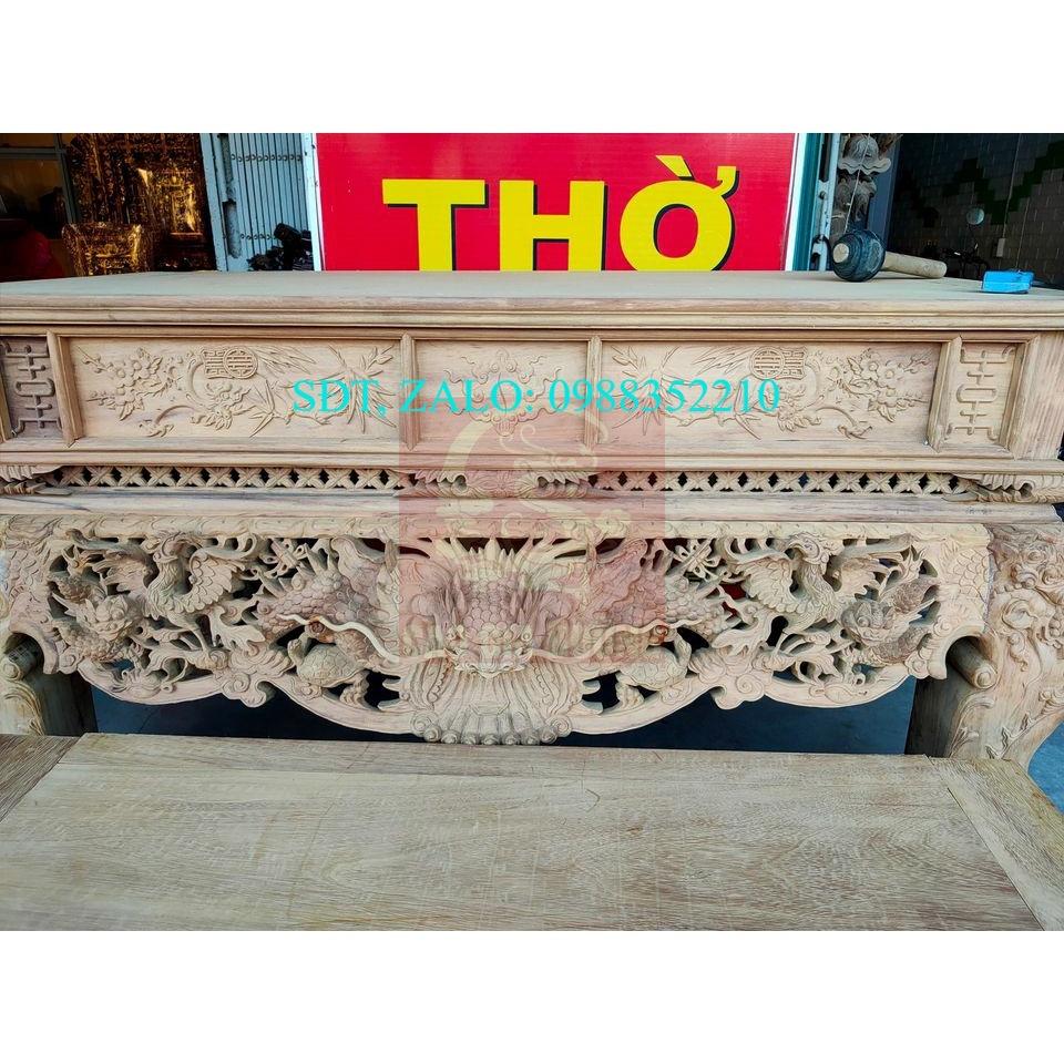 Sập thờ gỗ gụ tứ Linh VIP chân 20 1m97 x 99 x cao 107