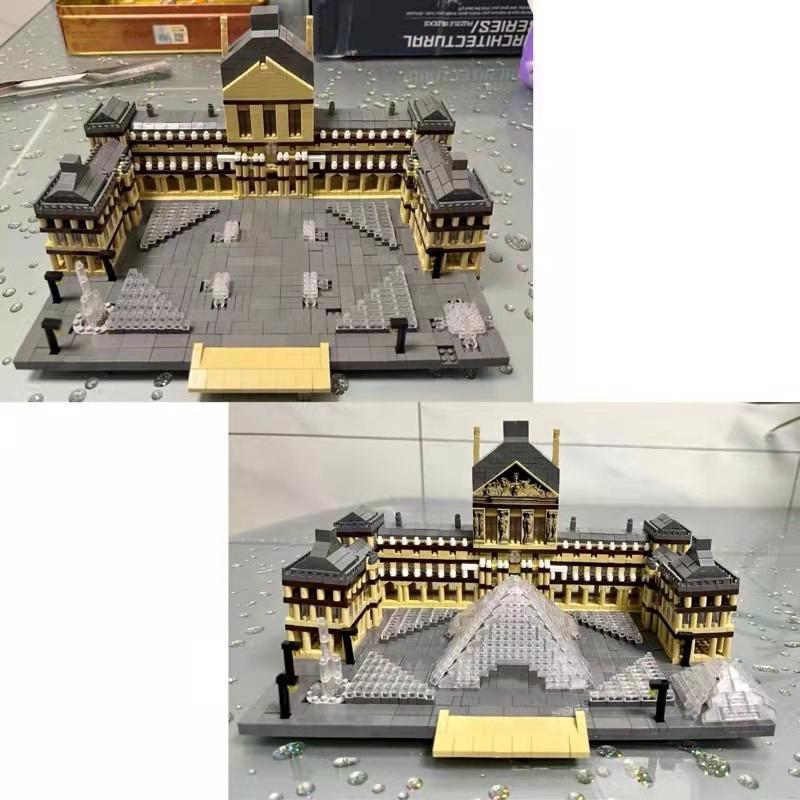 Đồ chơi lắp ghép kiến trúc thế giới cung điện lourve mô hình lâu đài cho người lớn xếp hình phong cách diy nanoblock