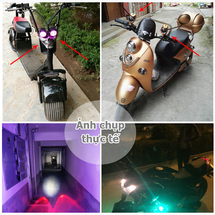 Đèn led trợ sáng U5 U7 dùng cho xe đạp điện, xe máy, xe máy điện