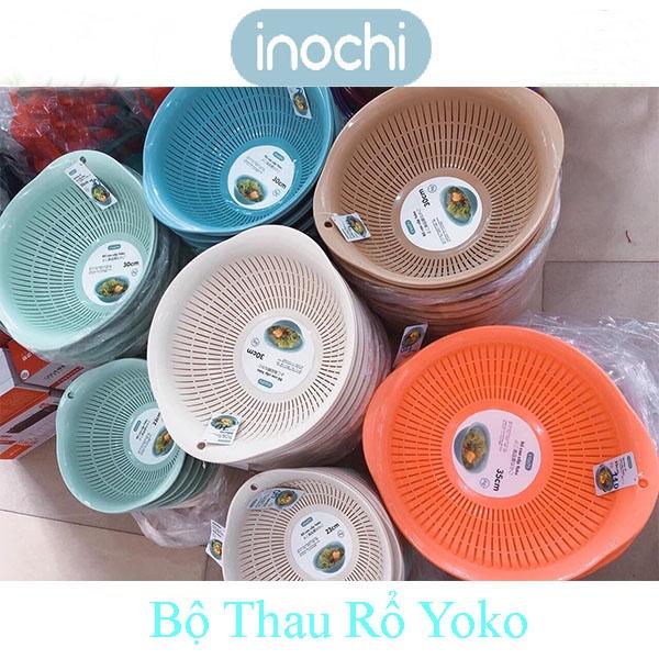 Rổ Nhựa Rửa Rau Đa Năng Size 30 Cm 1 Chậu 1 Rổ Inochi Cao Cấp