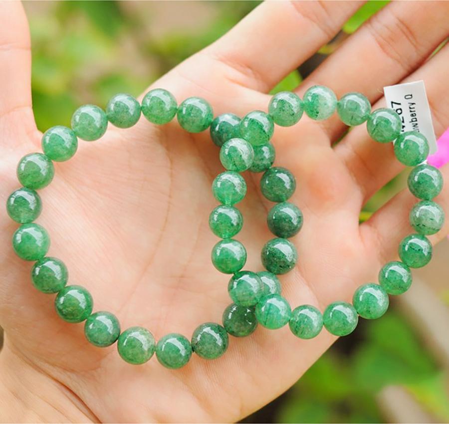 Vòng Đá Thạch Anh Dâu Tây Xanh Cho Người Mạng Mộc Và Mạng Hỏa