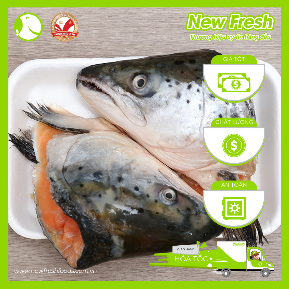 Đầu Cá Hồi Nauy Tươi Túi 1Kg
