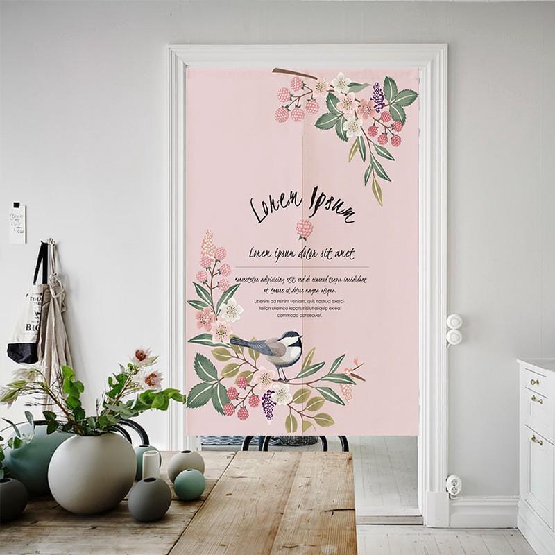 Rèm cửa vải lanh họa tiết hoa lá trang trí nhà ở