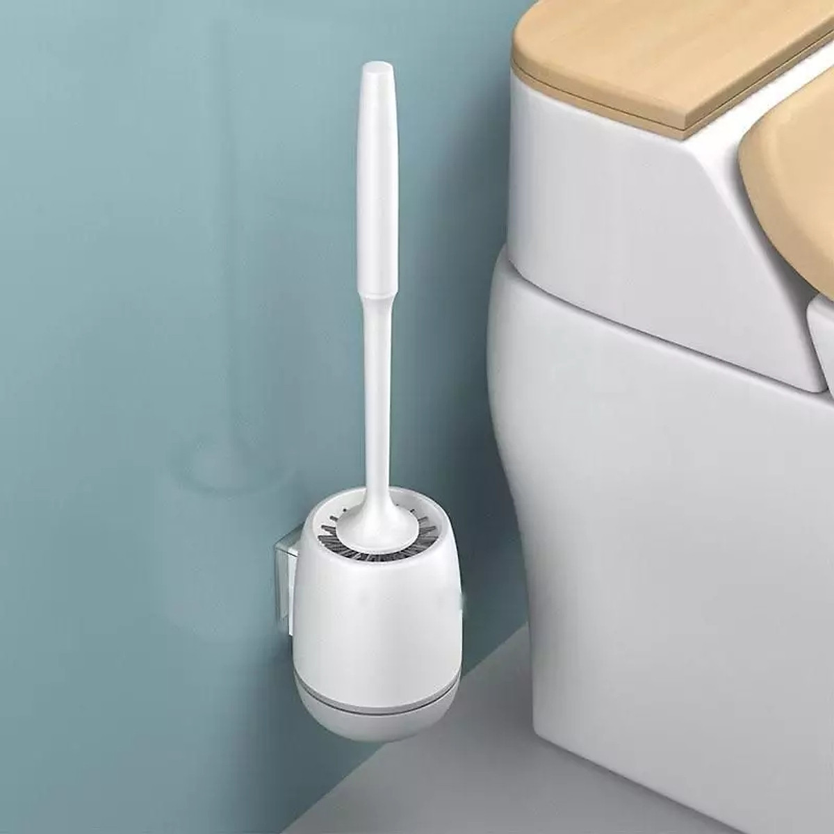 Chổi cọ vệ sinh toilet/ bồn cầu đầu silicon Kirei có miếng dán, tiện lợi, chính hãng inochi, tiêu chuẩn nhật bản