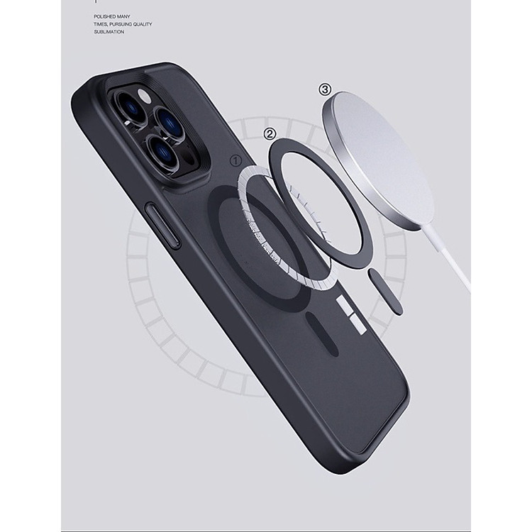 Ốp lưng chống sốc cho iPhone 12 13 14 Pro / Pro Max hỗ trợ sạc từ tính hiệu Likgus PC Ultra-thin Frosted Magnetic Case (mặt lưng nhám mờ, gờ bảo vệ Camera 0.5mm) - Hàng nhập khẩu