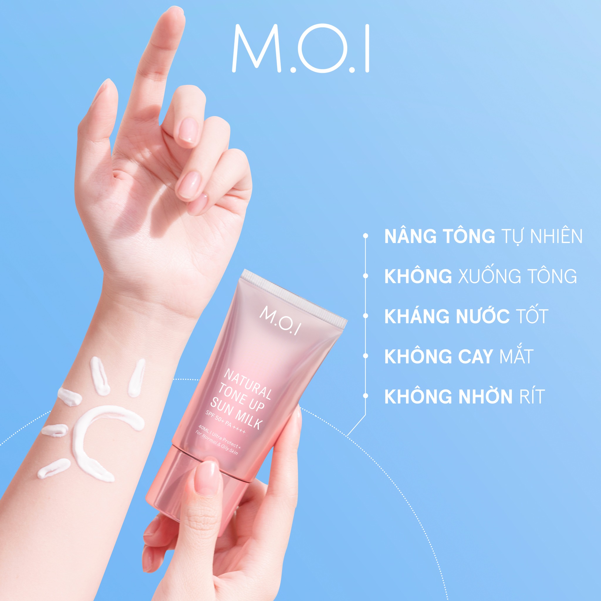 Bộ đôi M.O.I Kem chống nắng Nâng tông SPF 50+PA++++ và Phấn má Phiên bản giới hạn