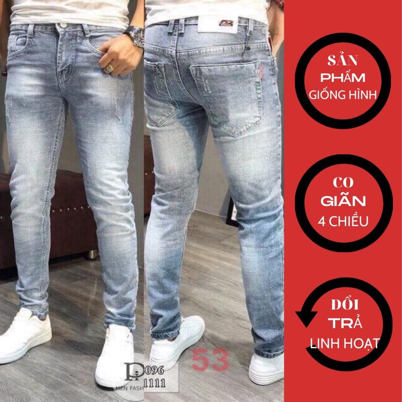 Quần Jean Nam, Màu Xanh, Cao Cấp Không Xù Không Phai Màu Quần Bò VOZODO 53