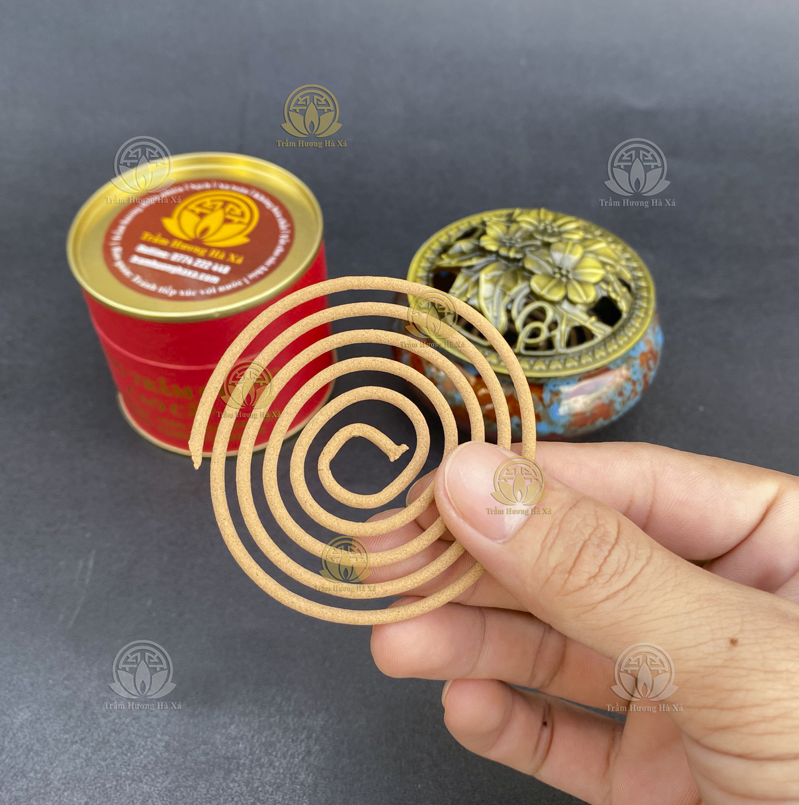Nhang khoanh trầm hương xông nhà 100g đồ thờ cúng phong thủy thu hút tài lộc thanh lọc không khí, an toàn cho sức khỏe Trầm Hương Hà Xá