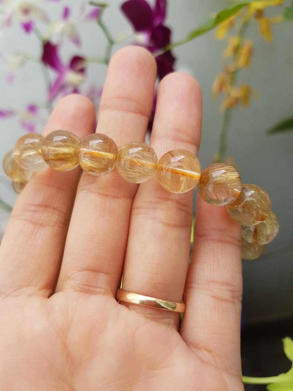 Vòng tay thạch anh tóc vàng VIP 10 li
