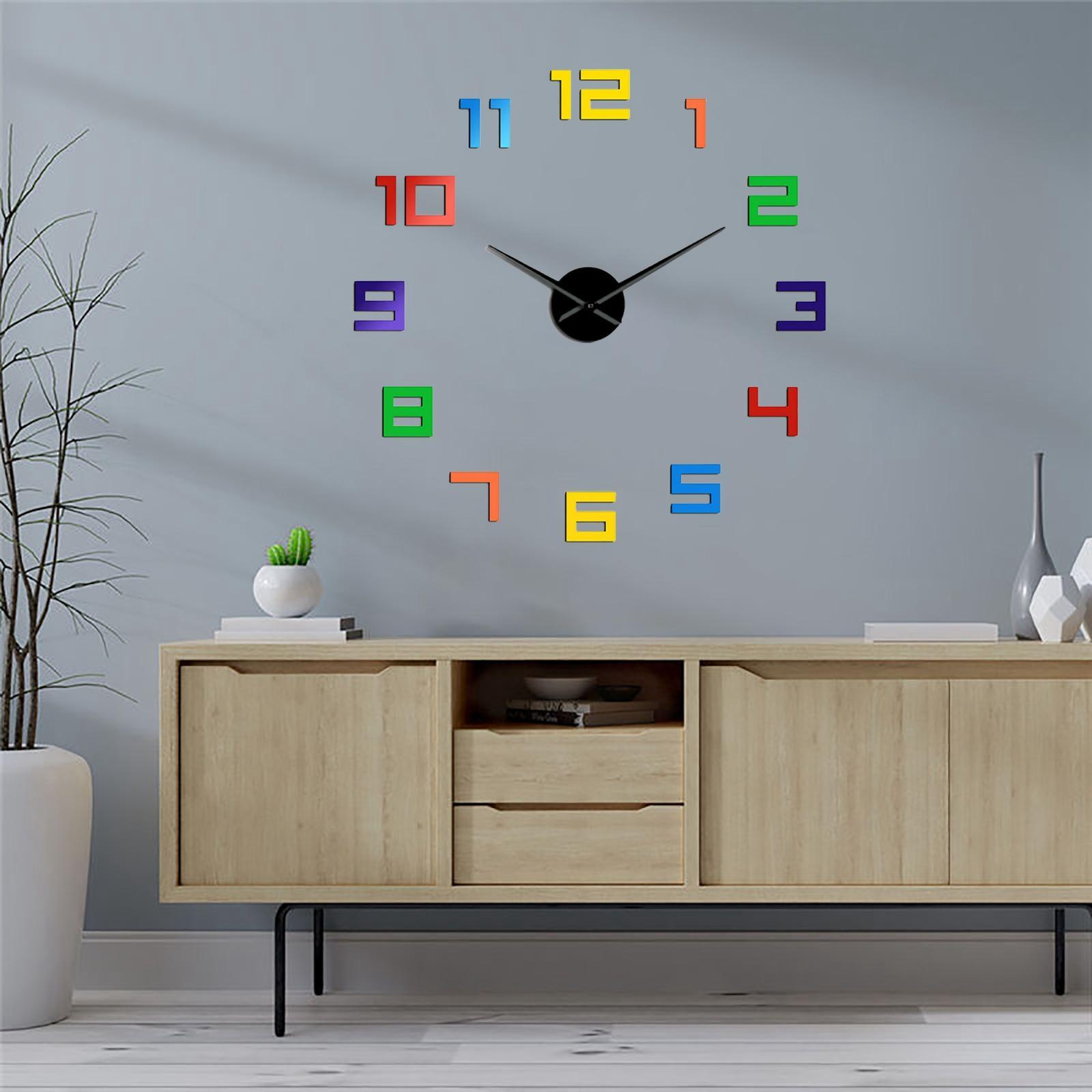 3D DIY Wall Clock Wall Stickers Frameless Decorative Wall Clocks for Office Home Shop