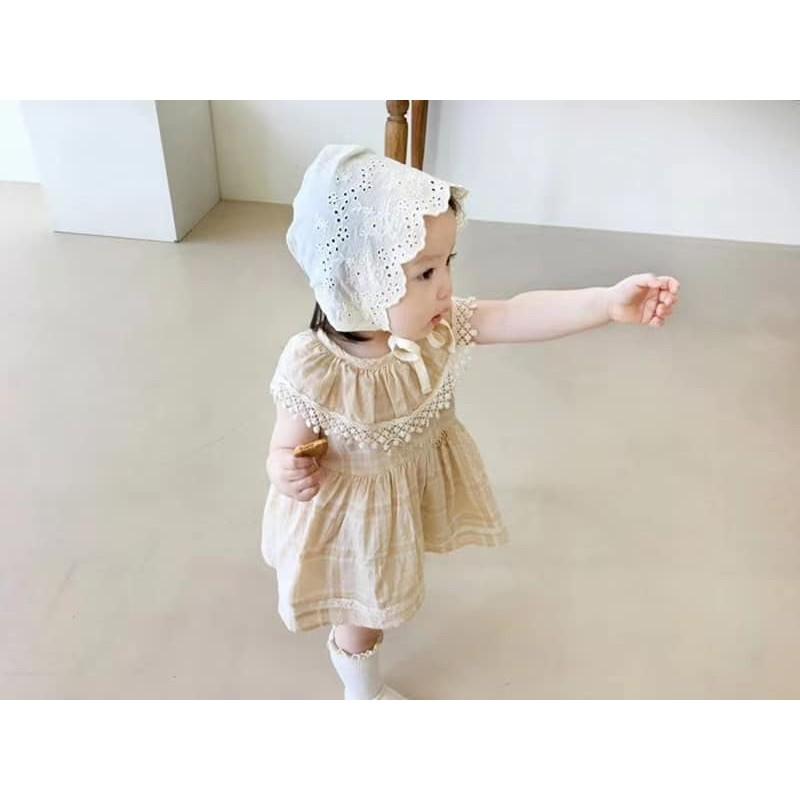 Váy linen xuất Hàn có chip chất mát rất xinh cho bé gái