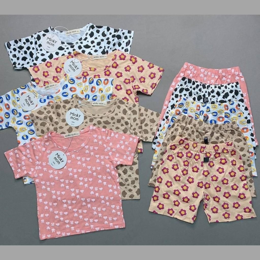 Bộ Cộc Tay Cho Bé Bộ Minky Mom Cộc Tay Chất Cotton 100% siêu mềm mịn thoáng mát