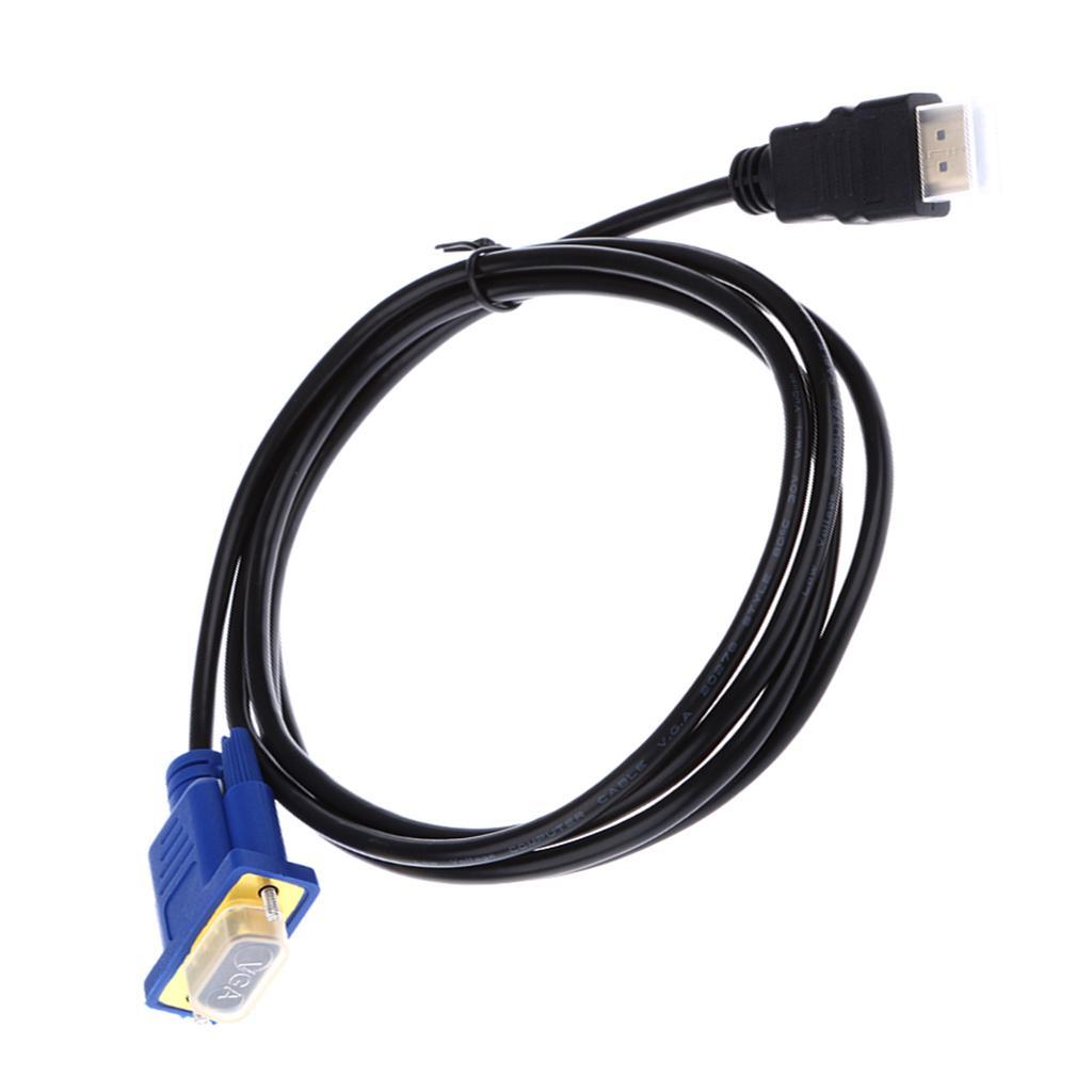 6FT HDMI TO VGA Gold-Plated HD Adapter Cable Connector 1080P For Laptop PC