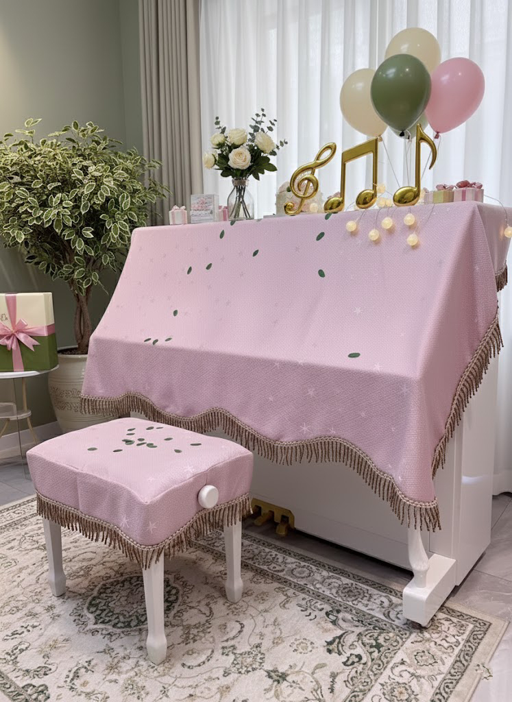 Khăn phủ đàn piano cơ đàn piano điện tử 88 phím sang trọng cổ điển trang trí giáng sinh noel năm mới Tết sinh nhật - Hàng chính hãng
