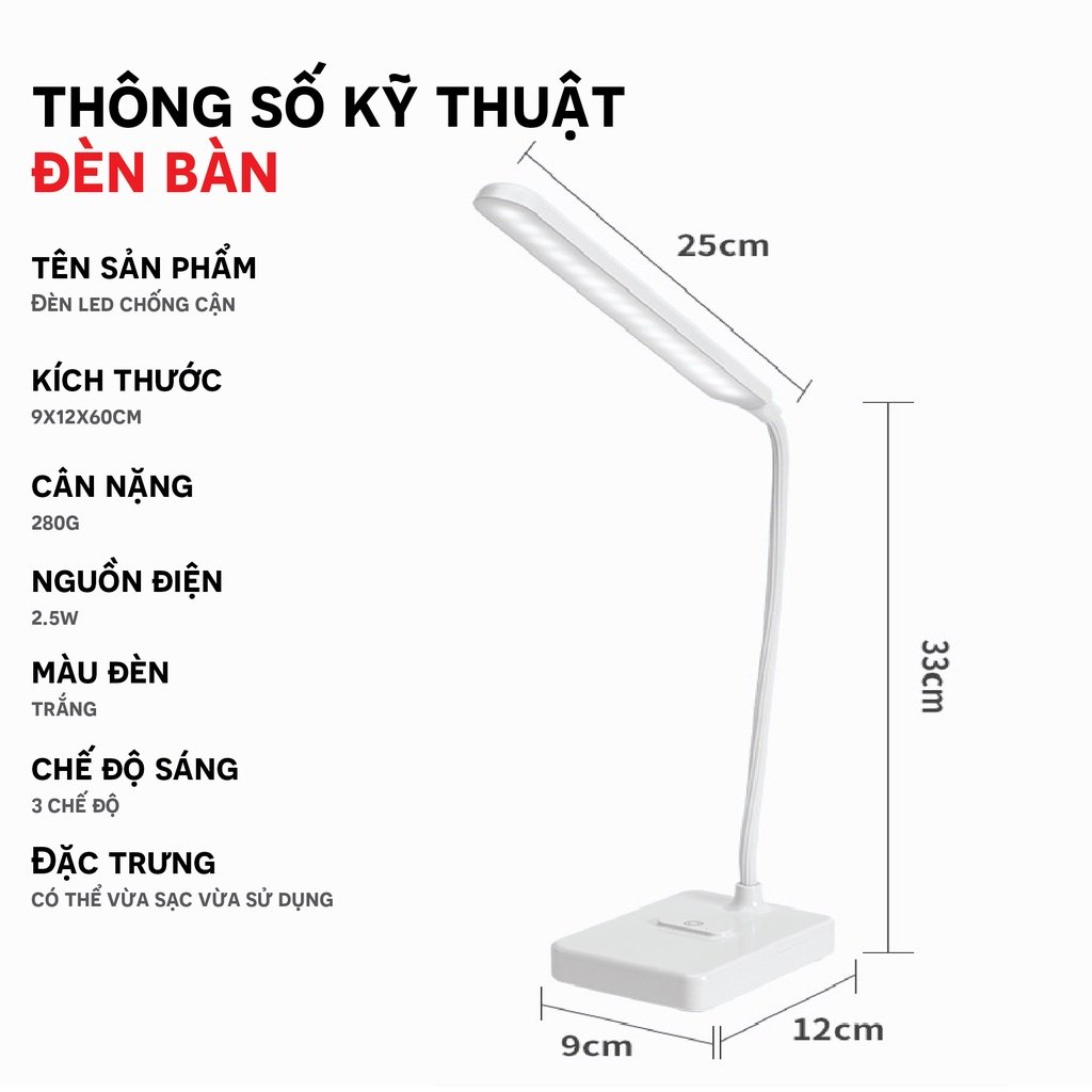 Đèn Học Để Bàn Chống Cận Thị - Đèn Bàn Học LED Cao Cấp Cảm ứng, 3 Chế Độ Ánh Sáng Hỗ Trợ Đọc Sách, Làm Việc, Trang Trí  Y72 - Chính Hãng JYoohome