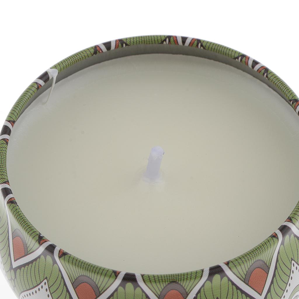 4 Pieces National Style Scented Candle Natural Soy Wax Portable Tin Candles