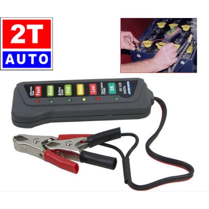 Thiết bị, máy kiểm tra tình trạng ắc quy acquy, bình điện xe hơi ô tô xe máy 12V: SKU:288