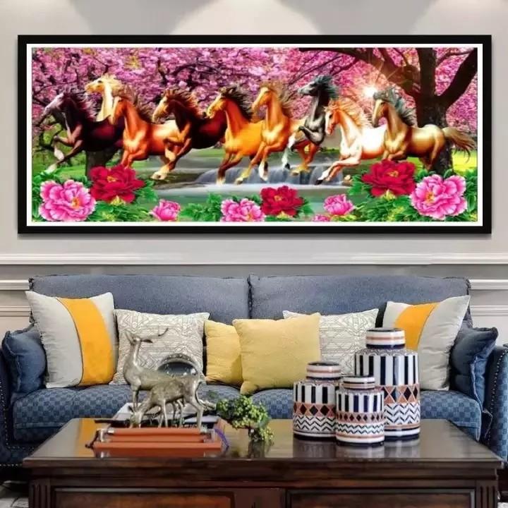 Tranh Đính Đá MÃ ĐÁO THÀNH CÔNG . Kích Thước: 1m2 x 60cm