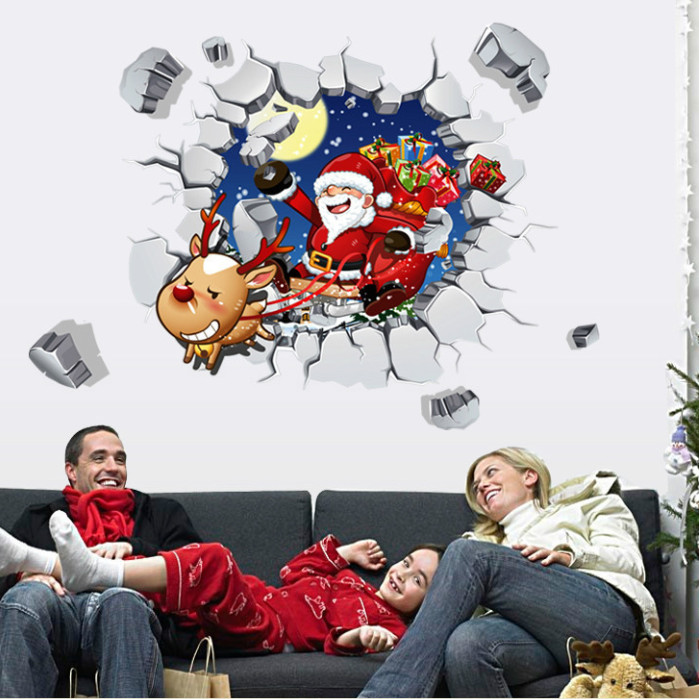 Ông già Noel - Decal 3D hình dán trang trí