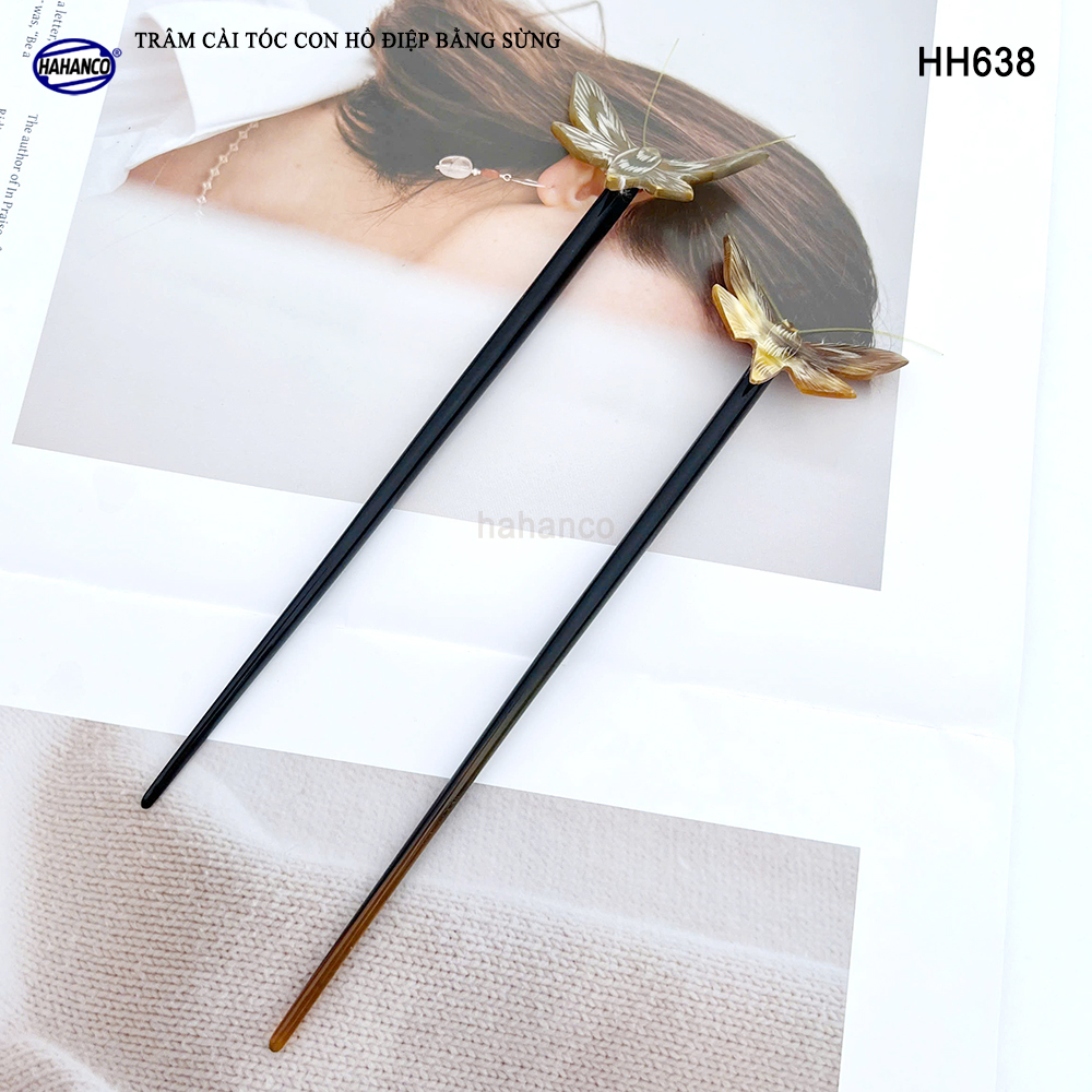 Trâm Cài Tóc Hồ Điệp Bằng Sừng HAHANCO Phụ Kiện Cài Tóc Cho Phái Nữ - HH638