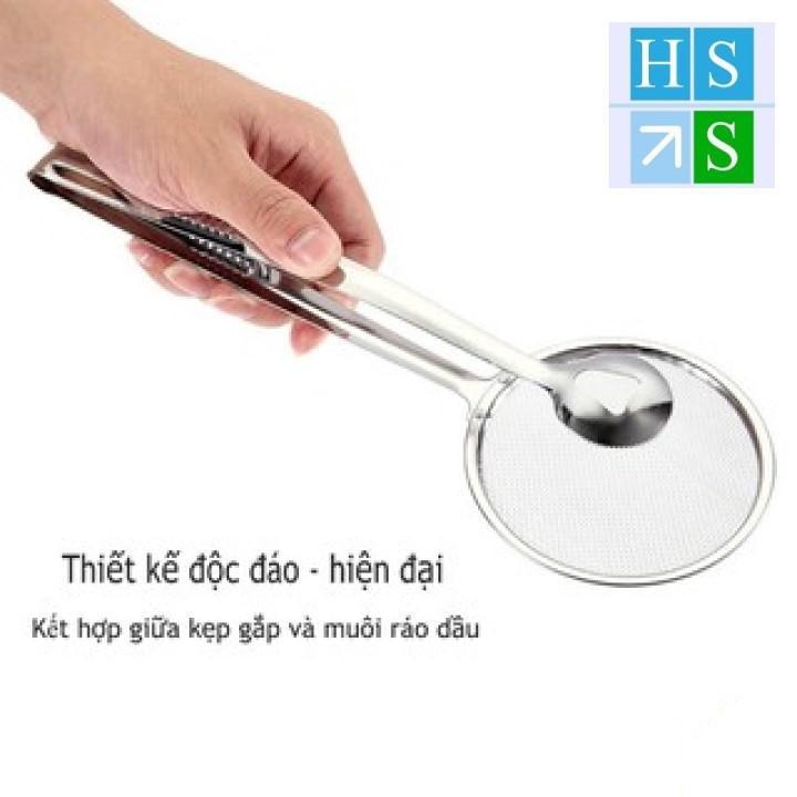 Kẹp Vợt Gắp Thực Phẩm Chiên Rán Thép Không Gỉ, Vớt Cặn Dầu Chiên Có Lưới, Kẹp Gắp Ráo Nước Đồ Ăn Tiện Lợi - Loại Tốt