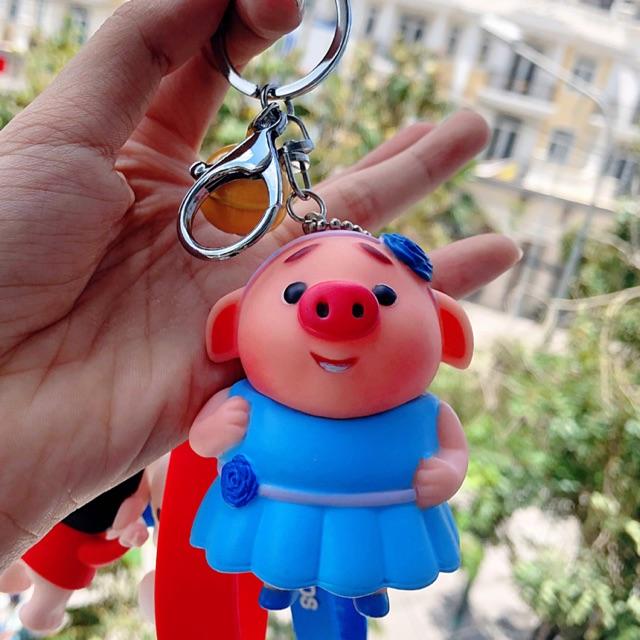 MÓC KHOÁ HEO MẶC VÁY SIÊU HÀI HƯỚC + Chuông