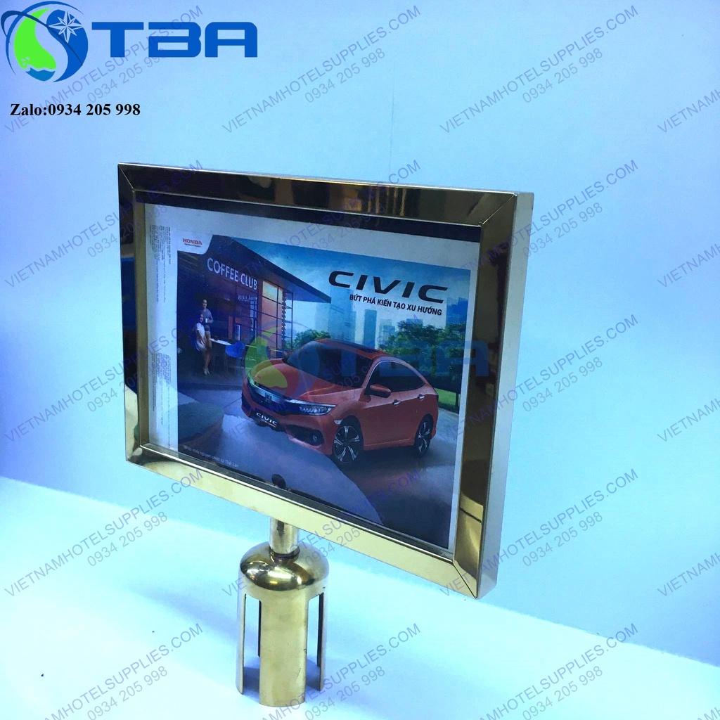 Bảng MENU ngang A4 inox mạ vàng nhập khẩu cao cấp
