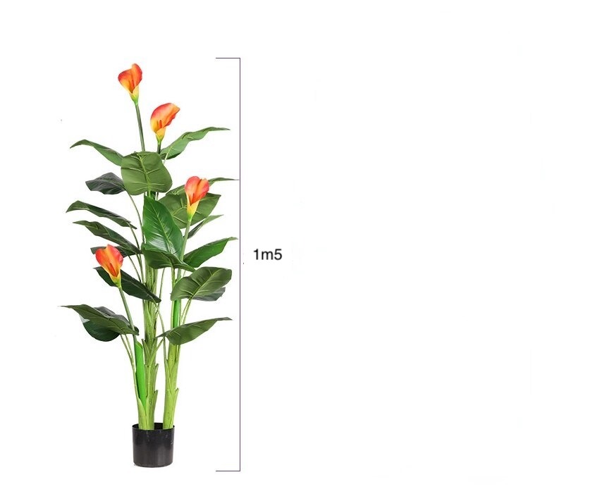 Cây hoa rum giả - Size 150cm - loại 3 thân - Cây giả, hoa lụa Decor trang trí nhà cửa