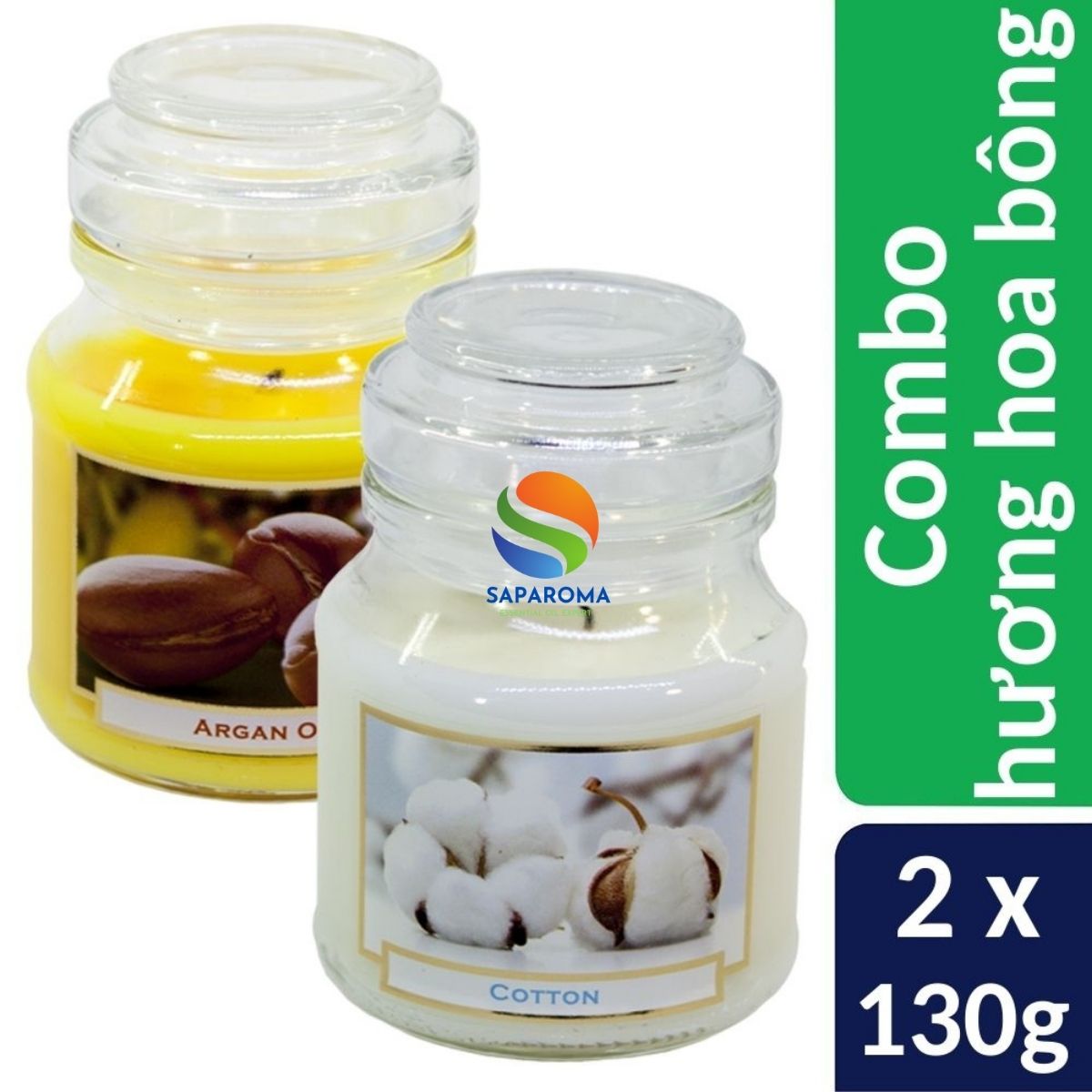 Combo 2 hũ nến thơm tinh dầu Bartek Wellness &amp; Beauty 130g - hương hoa bông, nến trang trí, thơm phòng, thư giãn, Hỗ trợ khử mùi