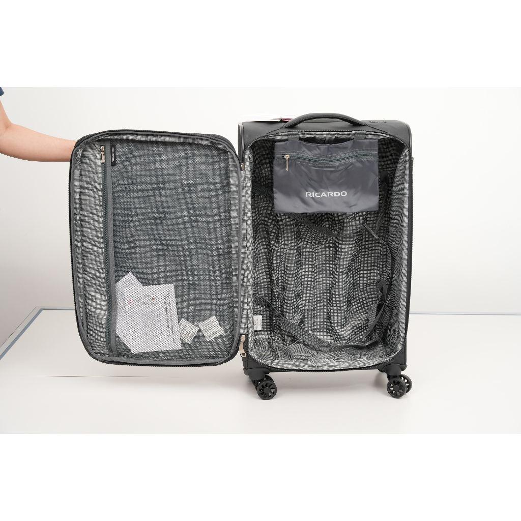 Vali Vải Ricardo The Vista 2.0 size 20/24/28 inch, Vải Polyester Trượt Nước, Bảo hành Quốc Tế 5 Năm - Đen