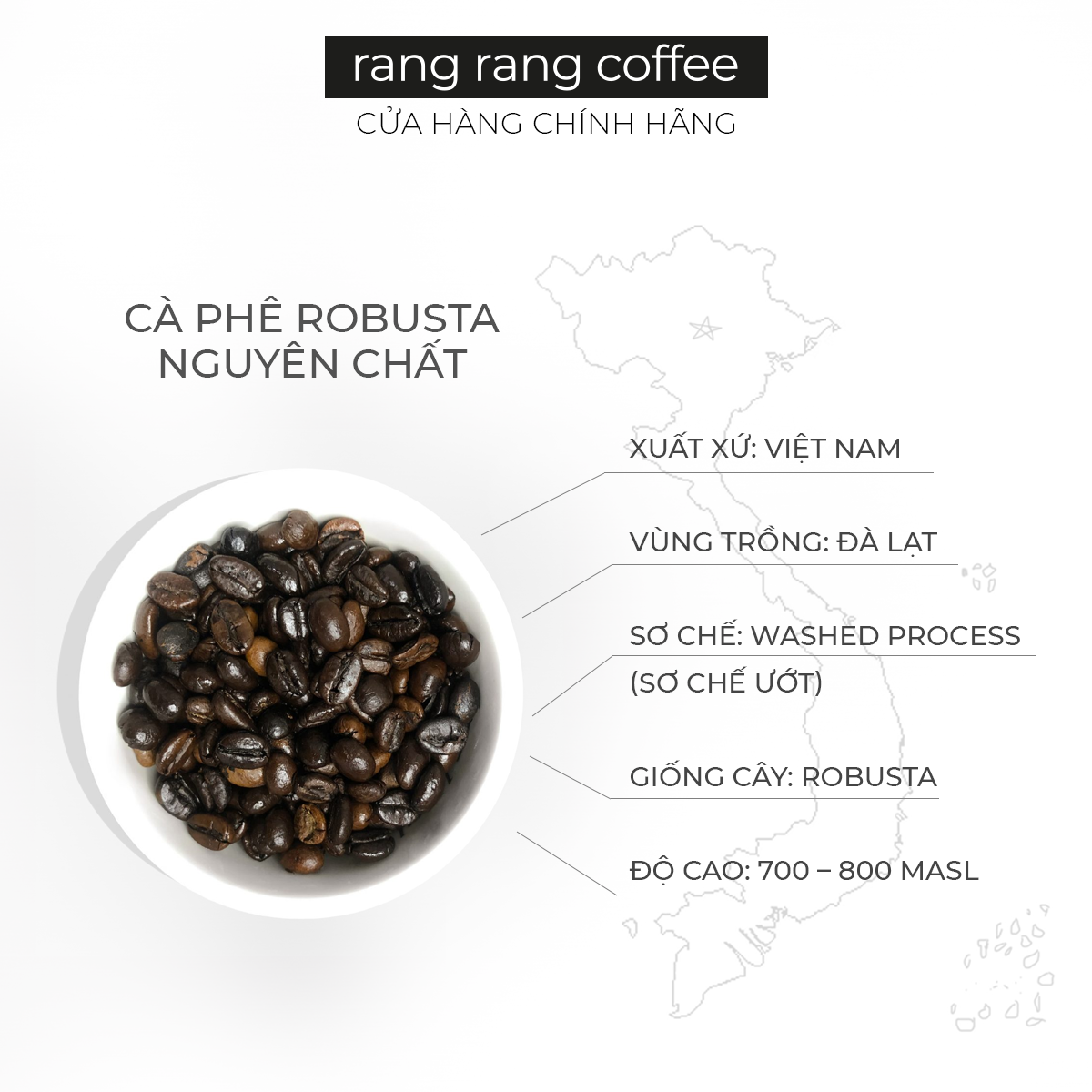 [500gr] Cà Phê Rang Xay Nguyên Chất Robusta - Pha Espresso, Pha Phin, Vị Socola Đen, Đậm Đà rang rang coffee 500gr