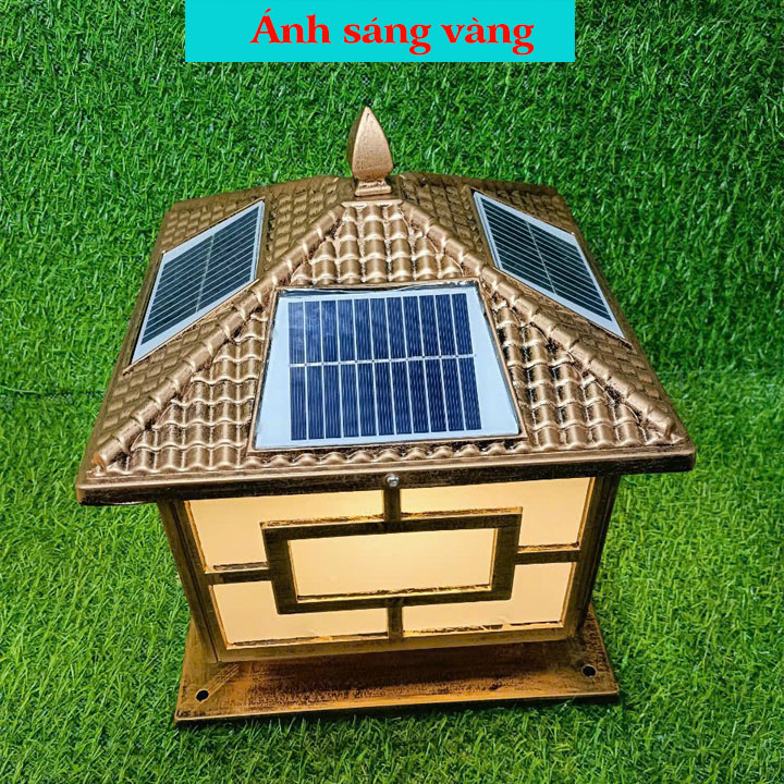 Đèn trụ cổng năng lượng mặt trời vầng đen
