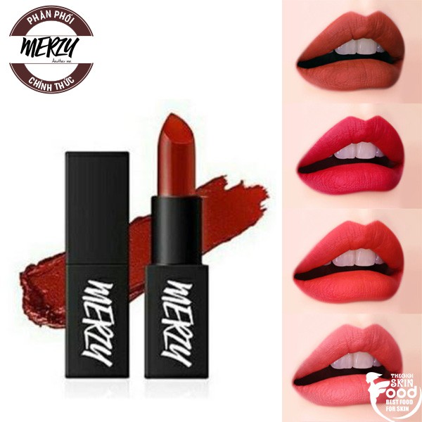 [Ver Noir] Son thỏi siêu lì, mịn mượt Hàn Quốc Merzy The First Lipstick